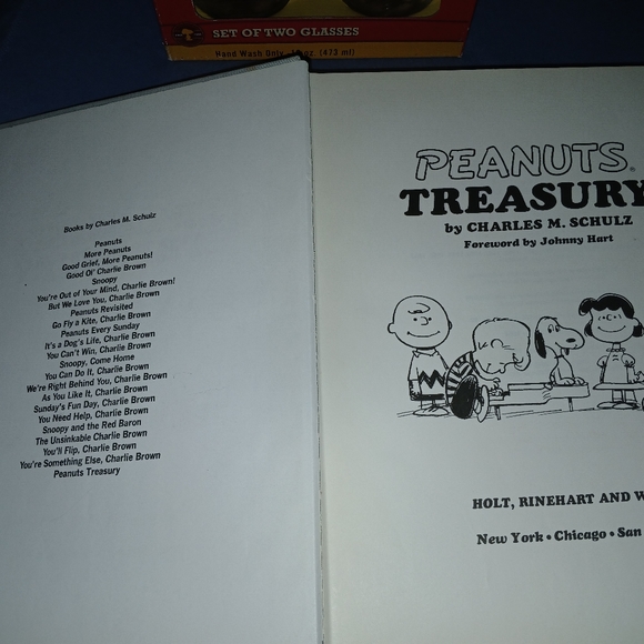 2 peanut glasses and 2 Charlie brown books. - Picture 3 of 6